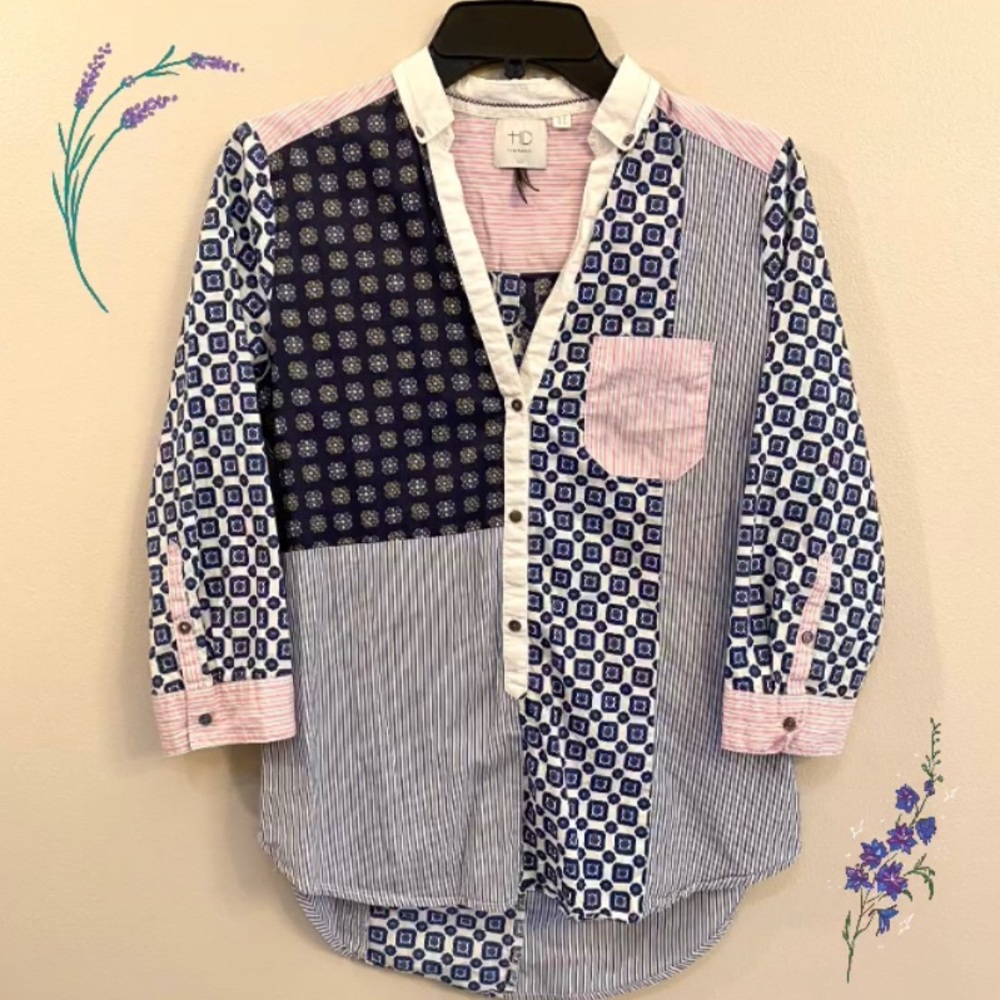 vintage color block flannel